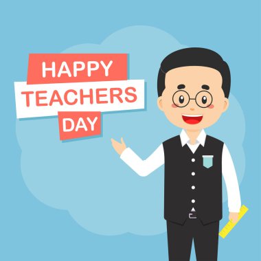 Düz Tasarım Öğretmenler Günü Arkaplanı
