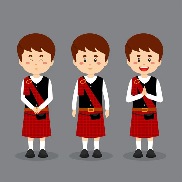 Scotland Character Διάφορες Εκφράσεις — Διανυσματικό Αρχείο