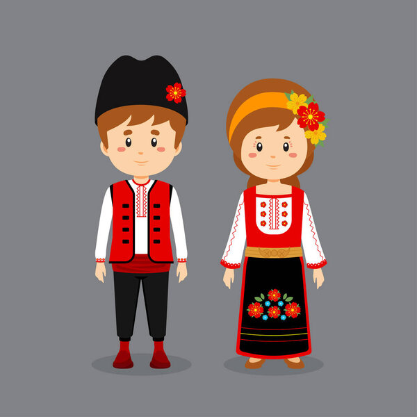 Пара персонажей в болгарском национальном платье