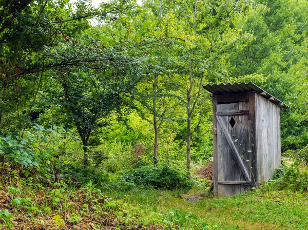 Old wooden toilet in the village — Stock Photo, Image