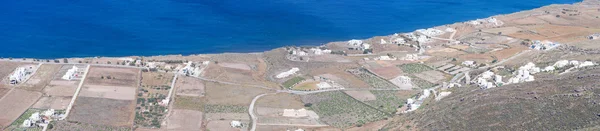 Τοπίο της ακτής με την εκμετάλλευση του νησιού της Σαντορίνης — Φωτογραφία Αρχείου