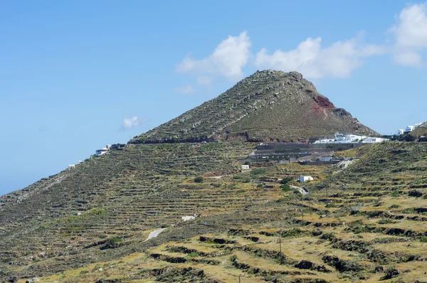 Ηφαιστειακή Σαντορίνη Πανόραμα με βήματα εδάφους — Φωτογραφία Αρχείου