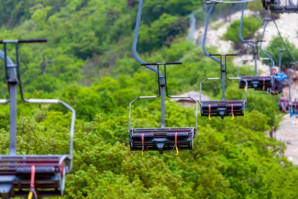 Funiculaire Avec Sièges Dans Station Montagne — Photo