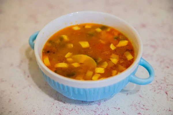 Tayland Yemeği Tom Yam Kung Baharatlı Shirmp Çorbası — Stok fotoğraf