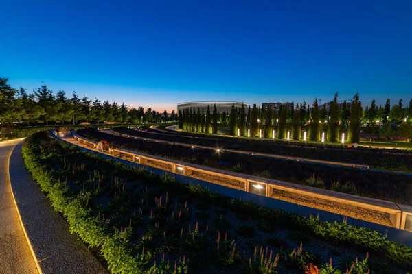 Abend Stadtpark Der Stadt Krasnodar Russland Der Park Ist Gleichen — Stockfoto