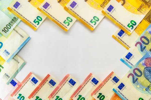 Cuadro Billetes Euros Fondo Maqueta Dinero — Foto de Stock
