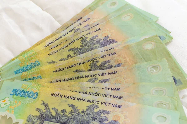 Vietnamesiska Pengar 500 000 Dong Sedel Vnd Med Porträtt President — Stockfoto