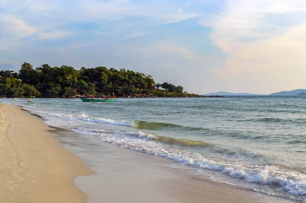 Fale Morskie Plaży Sihanoukville Kambodża — Zdjęcie stockowe