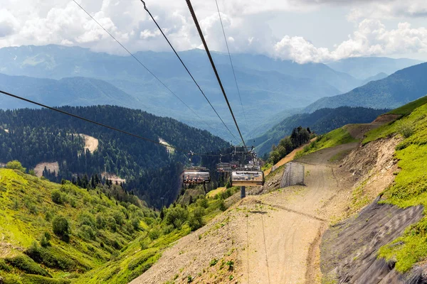 Sessellift Einer Bergregion Sommer Leben Skigebiet Sommer — Stockfoto