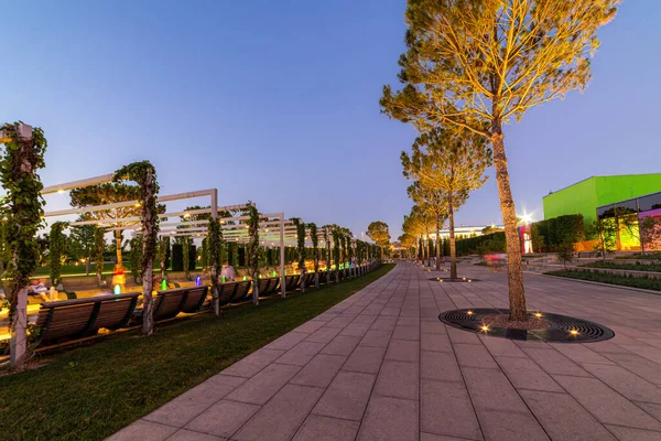 Ahornallee Französischen Garten Öffentlichen Stadtpark Krasnodar Oder Galitsky Park Holzrunde — Stockfoto