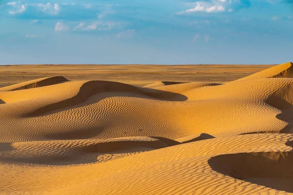 Grote Duinen Van Woestijn Prachtige Structuren Van Zandbarkhan Zand Duin — Stockfoto