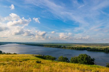 Bozkır manzarası ve Rusya 'da Don nehri manzarası.