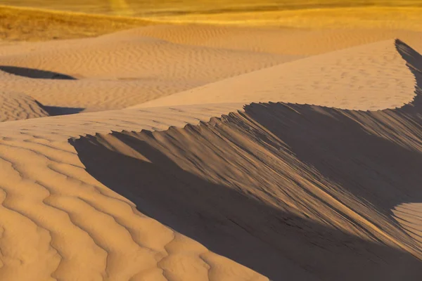 Huge Dunes Desert Beautiful Structures Sandy Barkhan Sand Dune Waves — Stock Photo, Image