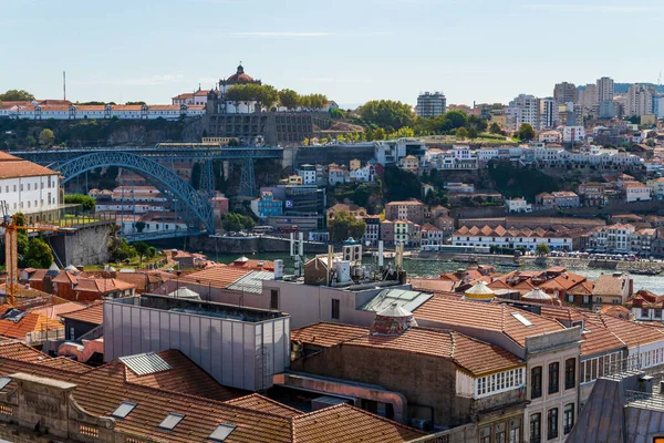 Porto Portugal Old City Ribeira Air Promenade Барвистими Будинками Біля — стокове фото