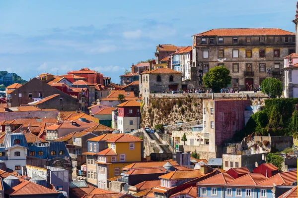 Porto Portugal Old City Ribeira Air Promenade Барвистими Будинками Біля — стокове фото