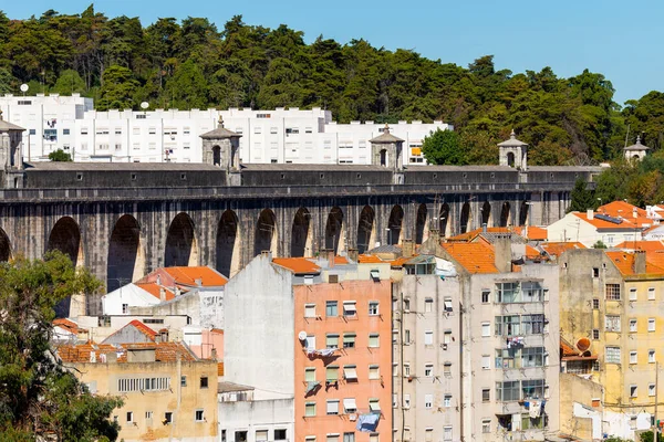 포르투갈어 Aqueduto Das Aguas Livres Liveduct Free Waters 포르투갈 리스본의 — 스톡 사진