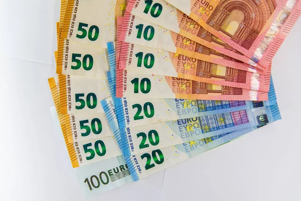 Куча Банкнот Евро Качестве Фона Концепция Денег — стоковое фото