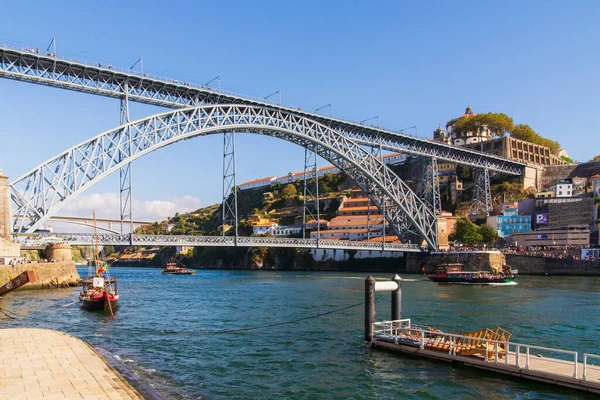 2018 See Bottom Douro River Dom Luis Bridge Porto Portugal — 스톡 사진