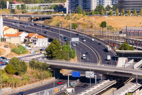 Portugalsko Lisabon Října 2018 Panoramatický Pohled Lisabon Cestování Portugalsko Silnice — Stock fotografie