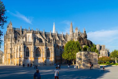 Portekiz, Batalha, 5 Ekim 2018: Batalha Manastırı Portekiz 'in Batalha şehrinde bulunan Dominik Manastırı. Başlangıçta Aziz Mary Manastırı olarak bilinirdi..