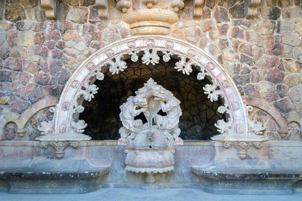 Antigua Fuente Agua Potable Estilo Neogótico Parque Público Sintra Portugal — Foto de Stock