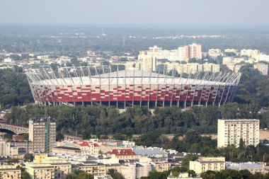 Varşova panorama ile Ulusal Stadyumu