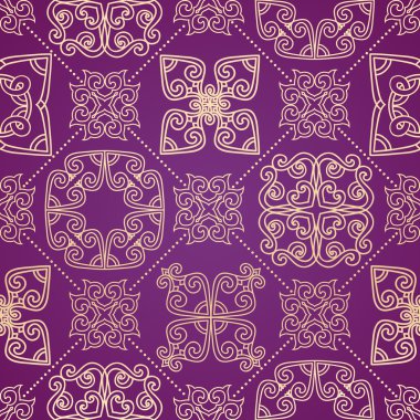 Altın, mor sorunsuz süsleme Doğu tarzı.