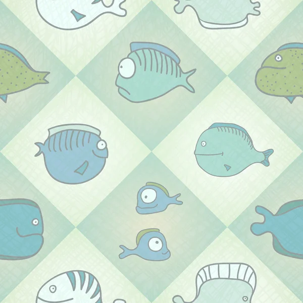 Sin Costuras Fondo Peces Dibujo Vectorial — Archivo Imágenes Vectoriales