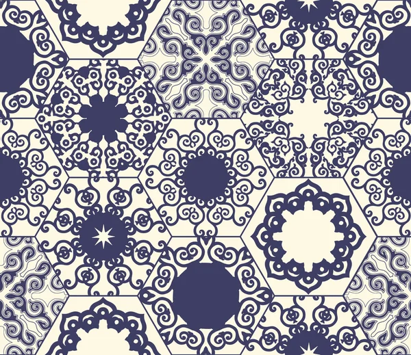 Oriental, azulejo patrón sin costura . — Vector de stock