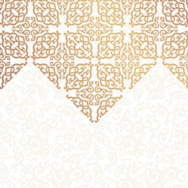 Altın süs. Beyaz arka plan.