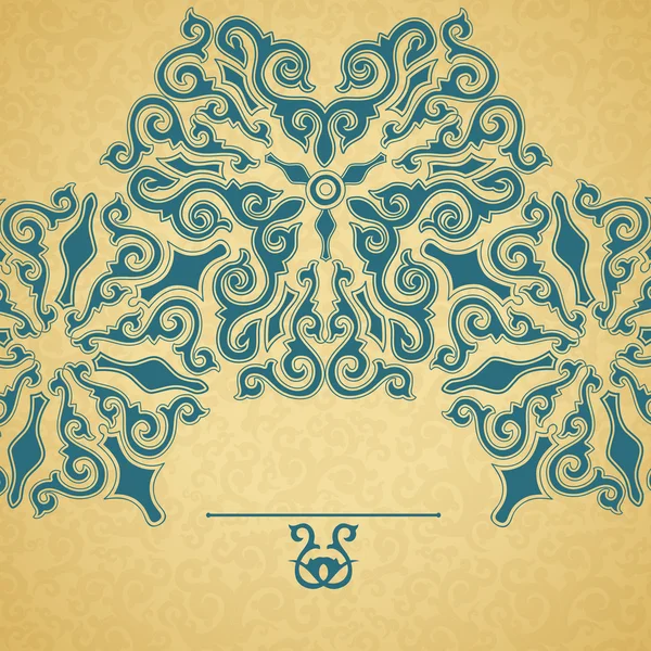 Ornamento blu, sfondo oro . — Vettoriale Stock