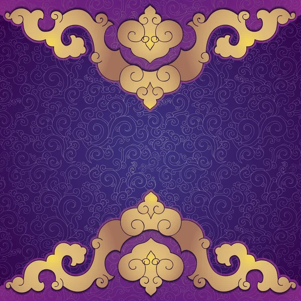 Ornamento orientale e popolare. sfondo viola . — Vettoriale Stock