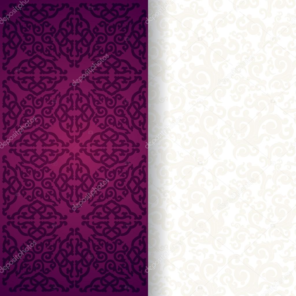 Oriental, folk ornament. Purple background.