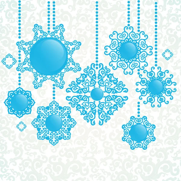 Blue snowflakes. Merry Christmas. — Stock Vector