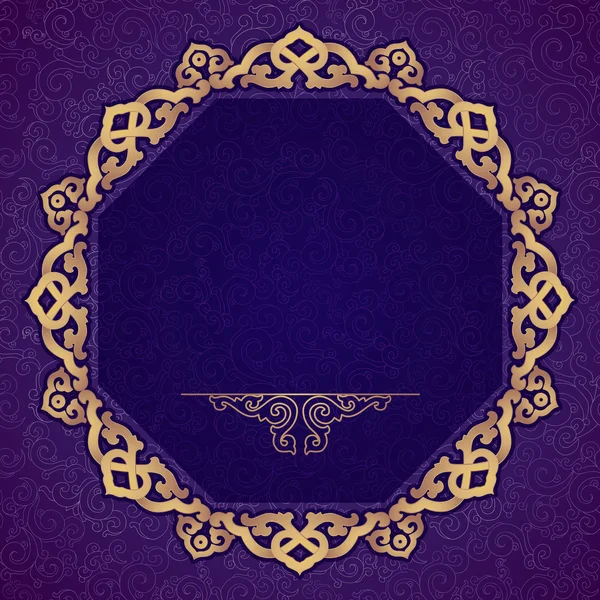 Oriental, ornamento popular. Fundo roxo . —  Vetores de Stock