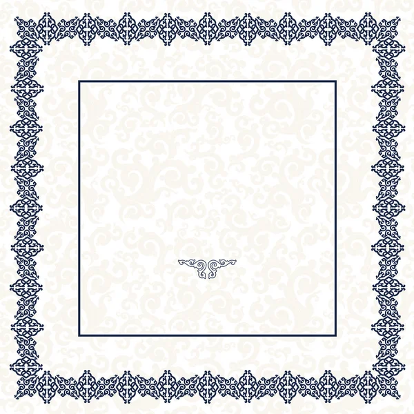 Der blaue quadratische Rahmen. weißer Hintergrund. — Stockvektor