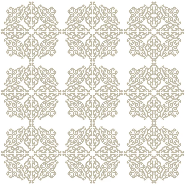 Brown seamless ornament, white background. — Stock Vector