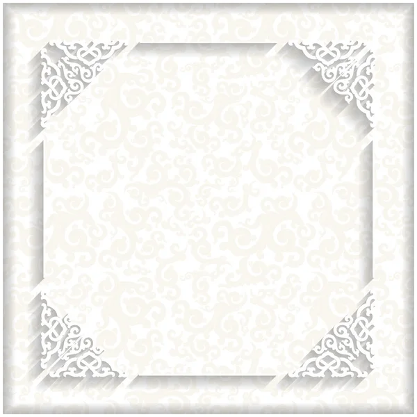 Weißer 3D-Rahmen. dekoratives Muster. — Stockvektor