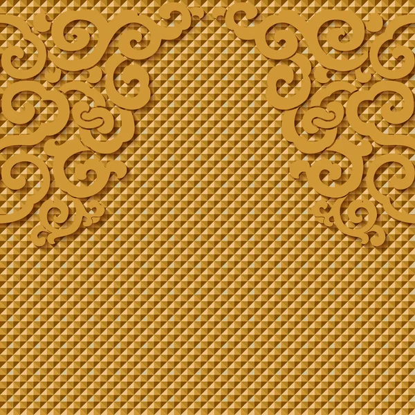 Goldfliesen. 3d goldenes Muster. — Stockvektor