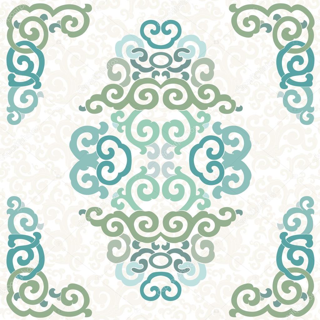 Colorful ornament, white background.