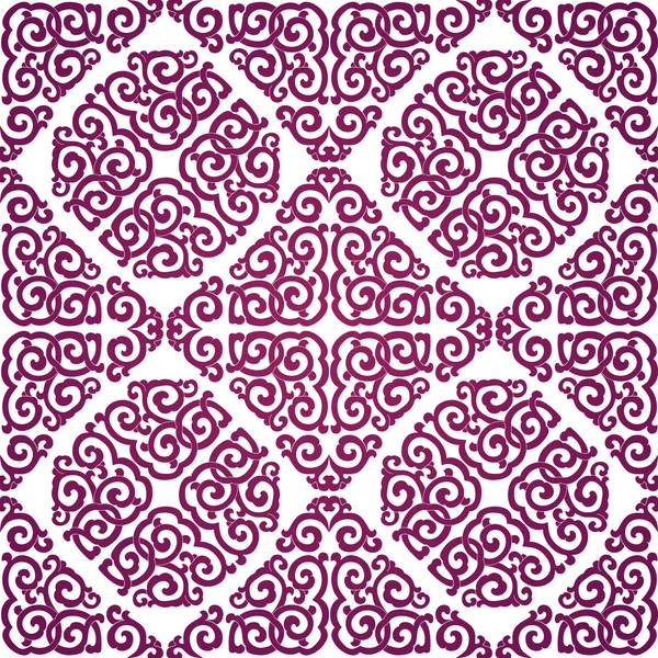 Фиолетовый орнамент, белый фон . — стоковый вектор