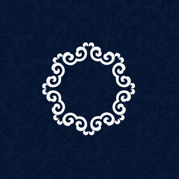 Weißer Ornament blauer Hintergrund im Ost-Stil. — Stockvektor