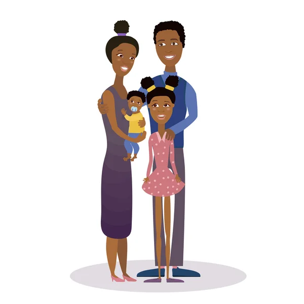 Famiglia, madre, padre e figlia . — Vettoriale Stock