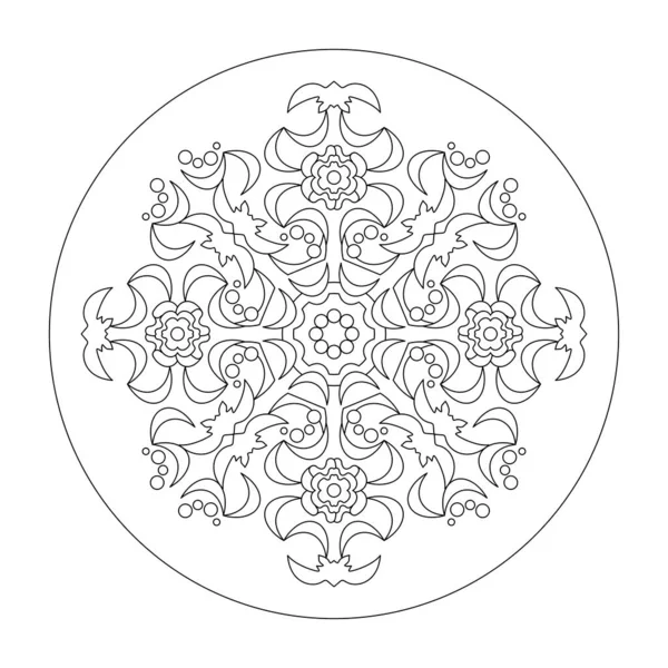 Mandala Página Para Colorir Abstrato Art Therapy Stress Ilustração Vetorial — Vetor de Stock