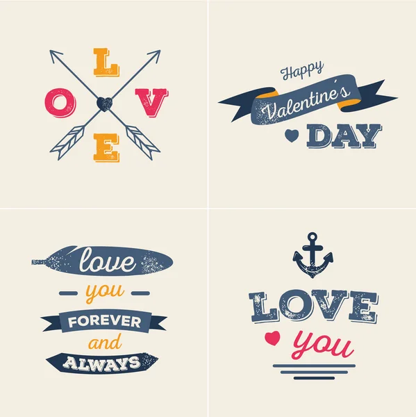 Valentines kaarten set — Stockvector