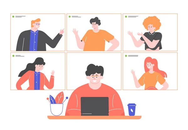 Video konferansı, online toplantı, uzak takım çalışması