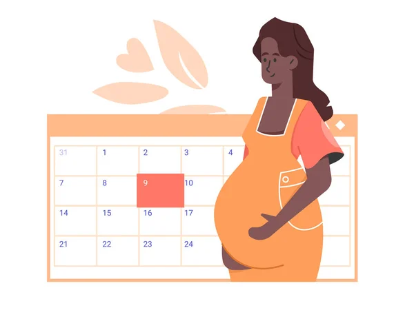 Gestione della gravidanza. Determinazione del giorno di nascita previsto — Vettoriale Stock