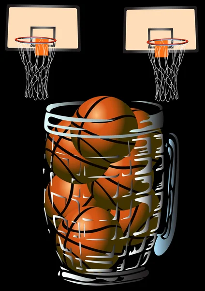 Basket topları ve bira bardağı