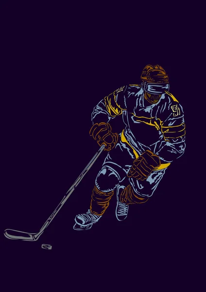 Adelante en el hockey — Vector de stock