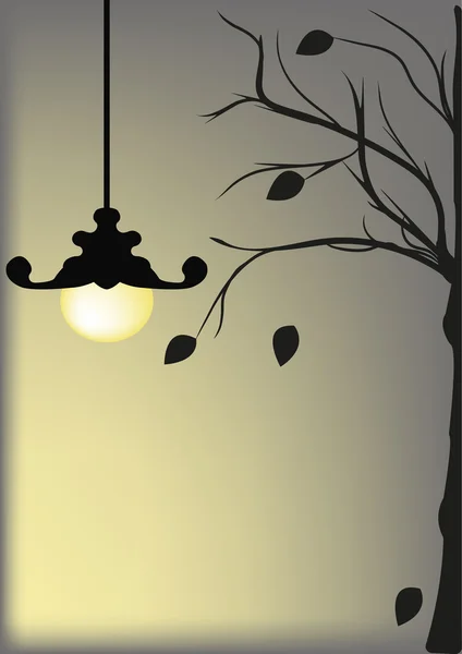 Lampe agsinst un ciel nocturne — Image vectorielle